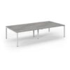 Connex double back to back desks 3200mm x 1600mm white frame grey oak top - SCO3216-WH-GO