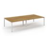 Connex double back to back desks 3200mm x 1600mm white frame oak top - SCO3216-WH-O