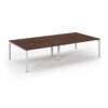 Connex double back to back desks 3200mm x 1600mm white frame walnut top - SCO3216-WH-W