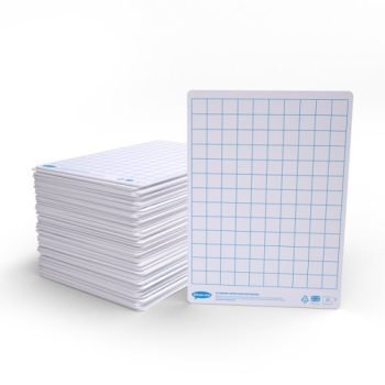 Show-me Supertough A4 Whiteboards Gridded and Plain - Pack 100