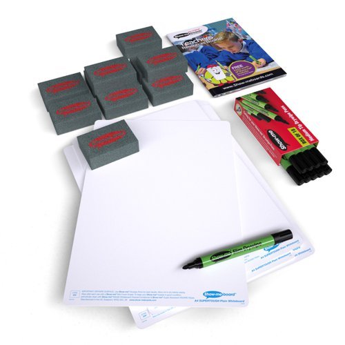 Show-me Supertough A4 Whiteboards Plain and Plain Pack - 10 Sets
