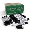 Show-me Chunky Barrel Drywipe Markers 50 Black - Bulk Pack