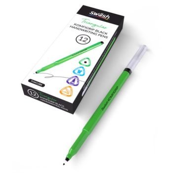 Swash Komfigrip Handwriting Pens Black - Pack 12