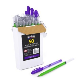 Swash Komfigrip Handwriting Pens Black - Pack 50