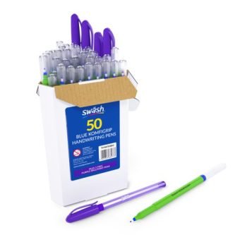 Swash Komfigrip Handwriting Pens Blue - Pack 50