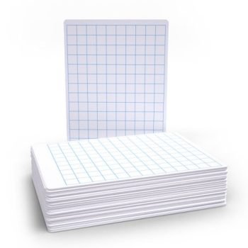 Basics A4 Whiteboards Gridded and Plain 100 Lapboards - Economy Pack