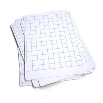Basics A4 Whiteboards Gridded and Plain 10 Lapboards - Economy Pack
