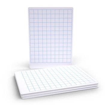 Basics A4 Whiteboards Gridded and Plain 30 Lapboards - Economy Pack