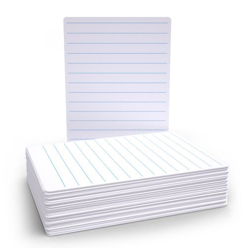 Basics A4 Whiteboards Lined and Plain 100 Lapboards - Economy Pack