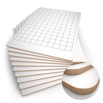 Drywipe Lapboards A4 Rigid Gridded Plain Reverse - Pack 10