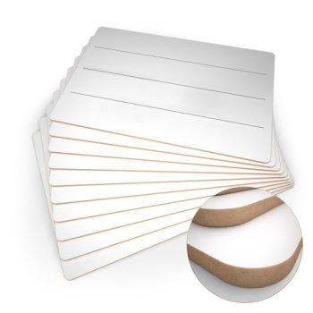 Drywipe Lapboards A4 Rigid Lined Plain Reverse - Pack 10