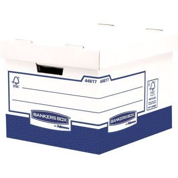 Bankers Box Heavy Duty Storage Boxes White Blue 4461701 - Pack 10
