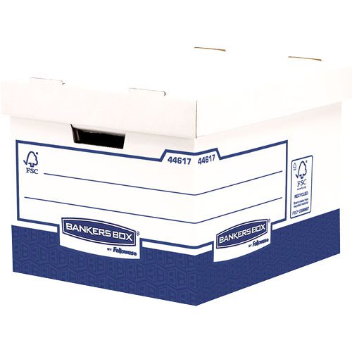 Bankers Box Heavy Duty Storage Boxes White Blue 4461701 - Pack 10