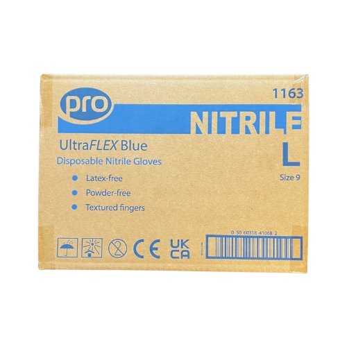 Blue Nitrile Disposable Gloves Large Powder Free Pack 100 - Box - Fusion Office UK Blue Nitrile Disposable Gloves Large Powder Free Pack 100 - Box - Fusion Office UK