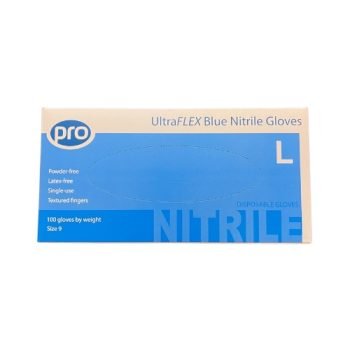 Blue Nitrile Disposable Gloves Large Powder Free Pack 100 - Fusion Office UK