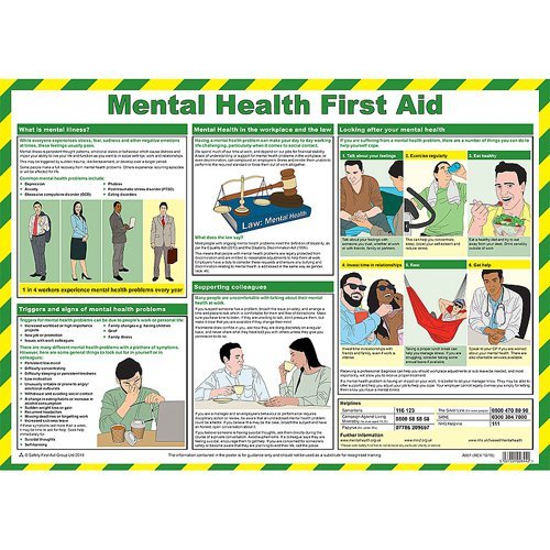 Mental Health First Aid Poster A2 Laminated A661
