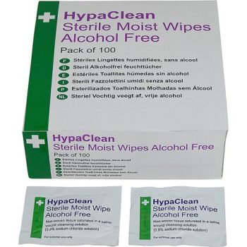 HypaClean Sterile Moist Wipes Alcohol-Free D5201 - Pack 100