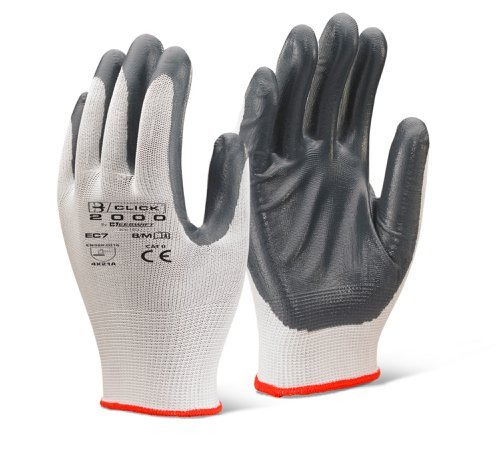 Nitrile Palm Coated Polyester Grey Medium (Pack 10 Pairs) - EC7NGYM