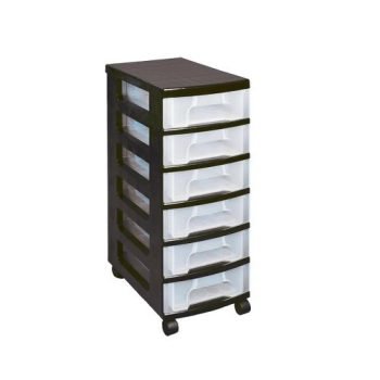 Really Useful Storage Tower 6x7 Litre Drawers Black Frame