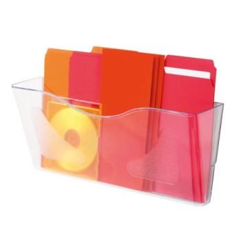Deflecto A4 Landscape Antimicrobial Wall Pocket Literature File Clear CP074STCRY