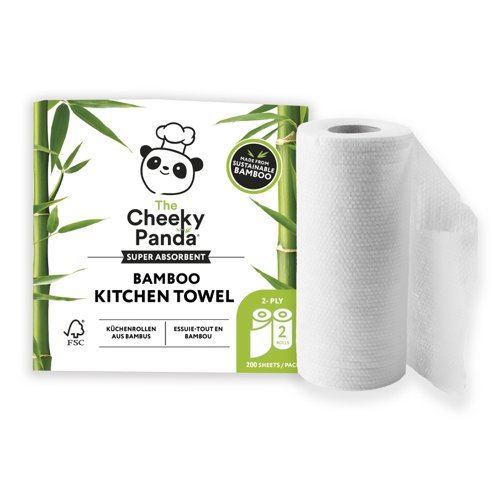 Cheeky Panda Bamboo Kitchen Towel Rolls Plastic Free - Pack 10