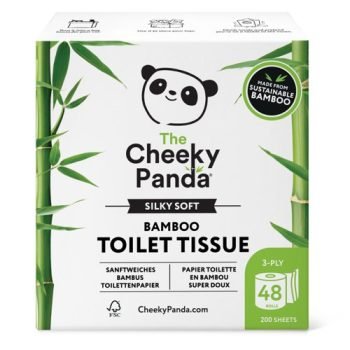 Cheeky Panda Sustainable Silky Soft Bamboo Toilet Rolls 3 Ply 200 Sheets - Pack 48