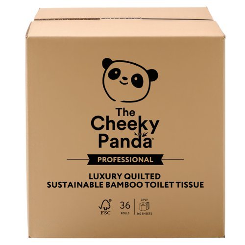 Cheeky Panda Luxury Quilted Bamboo Toilet Rolls 3 Ply 160 Sheets - Pack 36
