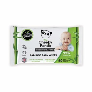 Cheeky Panda Biodegradable Bamboo Baby Wipe 60 Wipes - Pack 12