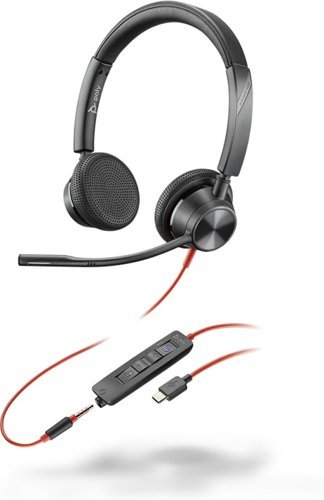 HP Poly Blackwire 3325 Stereo Microsoft Teams Certified USB-C Wired Headset +3.5mm Plug +USB-C to USB-A Adapter 8X222AA