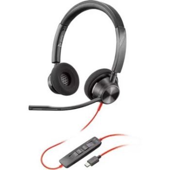 HP Poly Blackwire 3320 Stereo Microsoft Teams Certified USB-C Wired Headset with USB-C to USB-A Adapter 8X220AA