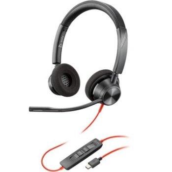HP Poly Blackwire 3320 Stereo USB-C Wired Headset with USB-C to USB-A Adapter 8X219AA