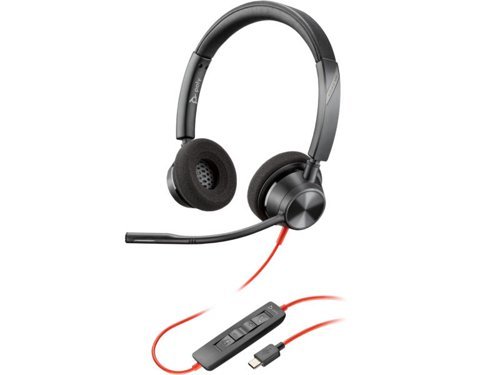 HP Poly Blackwire 3320 Stereo USB-C Wired Headset with USB-C to USB-A Adapter 8X219AA