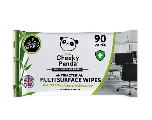 Cheeky Panda Biodegradable Antibacterial Multi Surface Wipes 90 Wipes - Pack 6