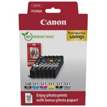 Canon PGI-530 CLI-531 Photo Value Pack (PGBK C M Y GY) 6117C004