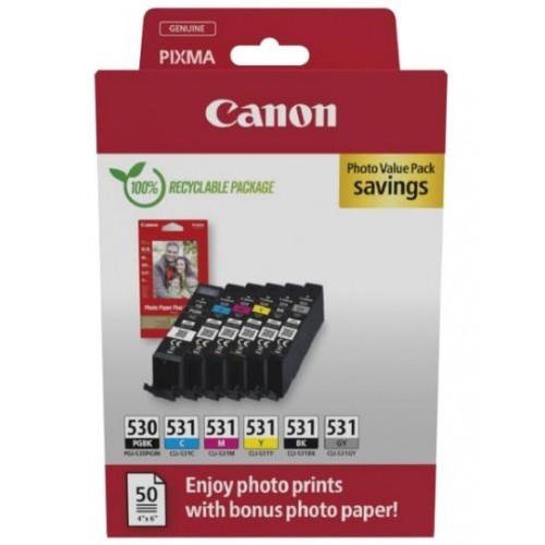 Canon PGI-530 CLI-531 Photo Value Pack (PGBK C M Y GY) 6117C004