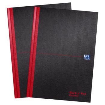 BlackNRed Casebound A4 Recycled Ruled Notebooks 400194939 - Pack 2