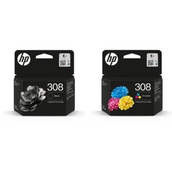 HP 308 Black and Tri Colour Inkjet Cartridges 6L6S6UE - Pack 2