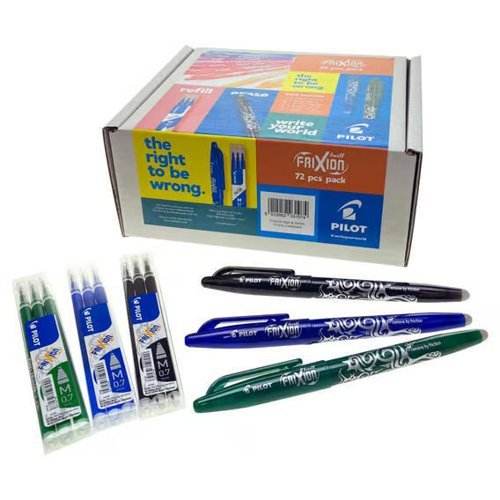 Pilot Frixion Ball Medium Tip 72 Pens Classpack Assorted 5012052031074