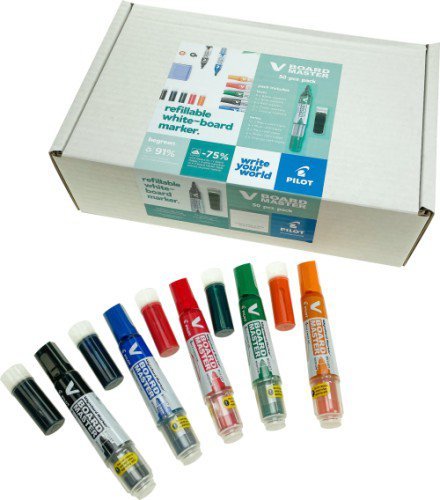 Pilot V-Board Master Drywipe Markers Classpack 30 Pens 20 Refills - 5012052029651