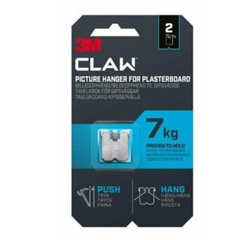 3M CLAW 7kg Picture Hangers For Plasterboard Stainless Steel 7100269135 - Pack 2
