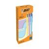 Bic 4 Colours Assorted Pastel Ballpoint Pens Black Blue Green Red Ink 517320 - Pack 12