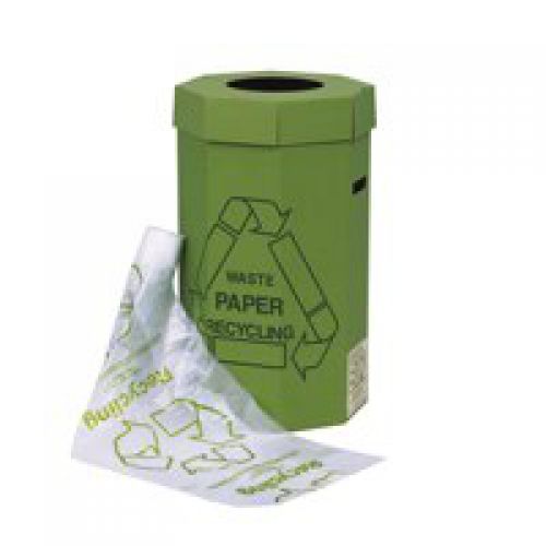 Acorn Green Recycling Bin 60 Litres Cardboard H677mm x W360mm - Pack 5