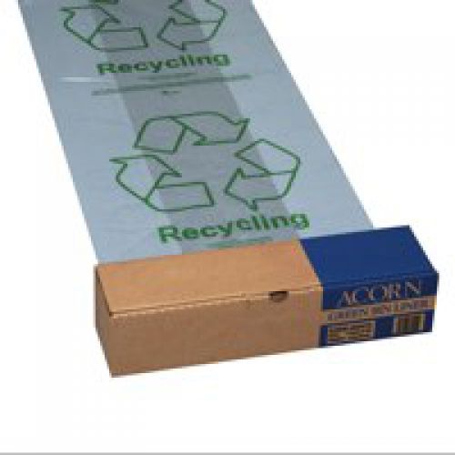 Acorn Green Bin Liners Heavy Duty Clear 402573 - Pack 50