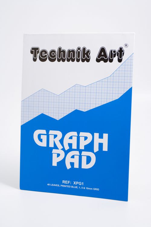 Technik Art A4 Graph Pad 1mm 5mm 10mm 70gsm 40 Sheets Gridded Paper XPG1Z