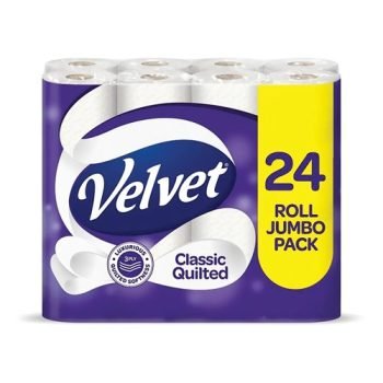 Velvet Classic Quilted 3 Ply Toilet Rolls FSC Pack 24 - Fusion Office UK