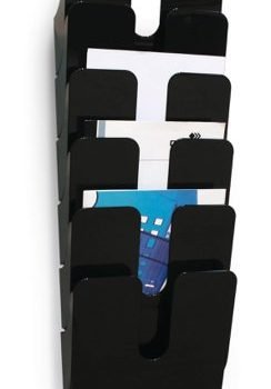 Durable FLEXIPLUS 6 A4 Portrait Literature Holder Wall Mounted Document Holder Black - 1700008061