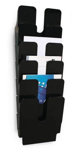 Durable FLEXIPLUS 6 A4 Portrait Literature Holder Wall Mounted Document Holder Black - 1700008061
