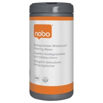 Nobo Plastic-Free Whiteboard Cleaning Wipes Tub of 100 wipes 1915713