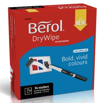 Berol Dry Wipe Whiteboard Pens Broad Tip Black 1984897 - Pack 192