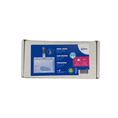 Avery 4826 Security Badge Holders with Clip 5485mm - Pack 25